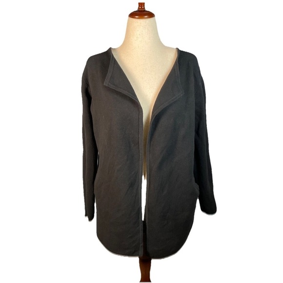 J. Crew Factory Sweaters - J Crew Vanessa Sweater Cardigan Blazer Duster Size Medium Black Office Cotton